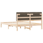 Bettgestell mit gepolstertem Kopfteil Taupe 150 x 200 cm