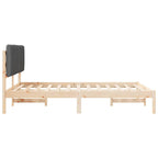 Bettgestell mit gepolstertem Kopfteil Dunkelgrau 140 x 200 cm