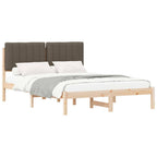 Bettgestell mit gepolstertem Kopfteil Taupe 140 x 200 cm