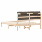 Bettgestell mit gepolstertem Kopfteil Taupe 140 x 190 cm