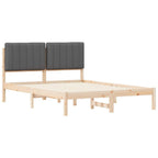 Bettgestell mit gepolstertem Kopfteil Dunkelgrau 135 x 190 cm