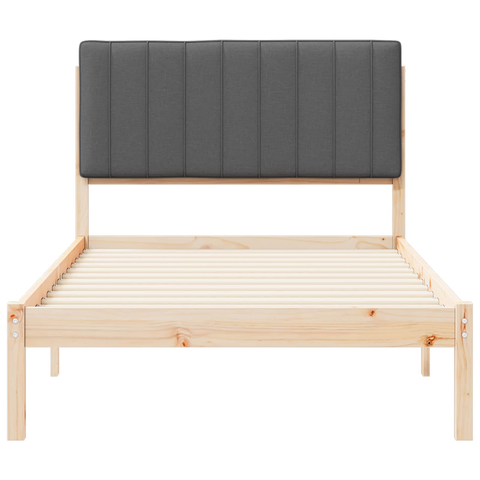 Bettgestell mit gepolstertem Kopfteil Dunkelgrau 100 x 200 cm
