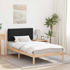 Bettgestell mit gepolstertem Kopfteil Schwarz 100 x 200 cm