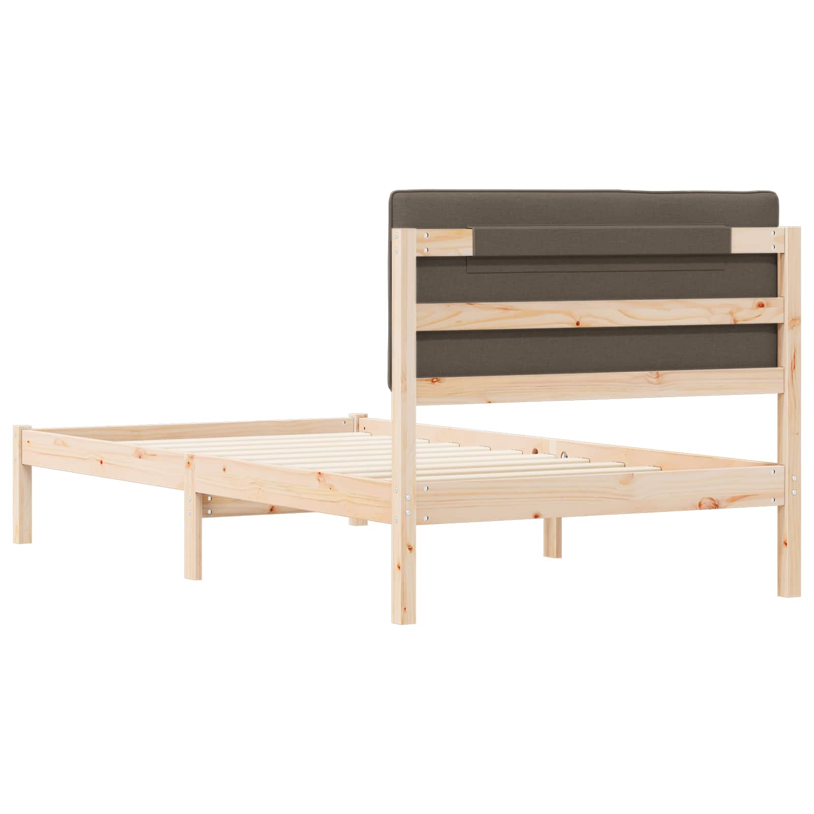 Bettgestell mit gepolstertem Kopfteil Taupe 100 x 200 cm