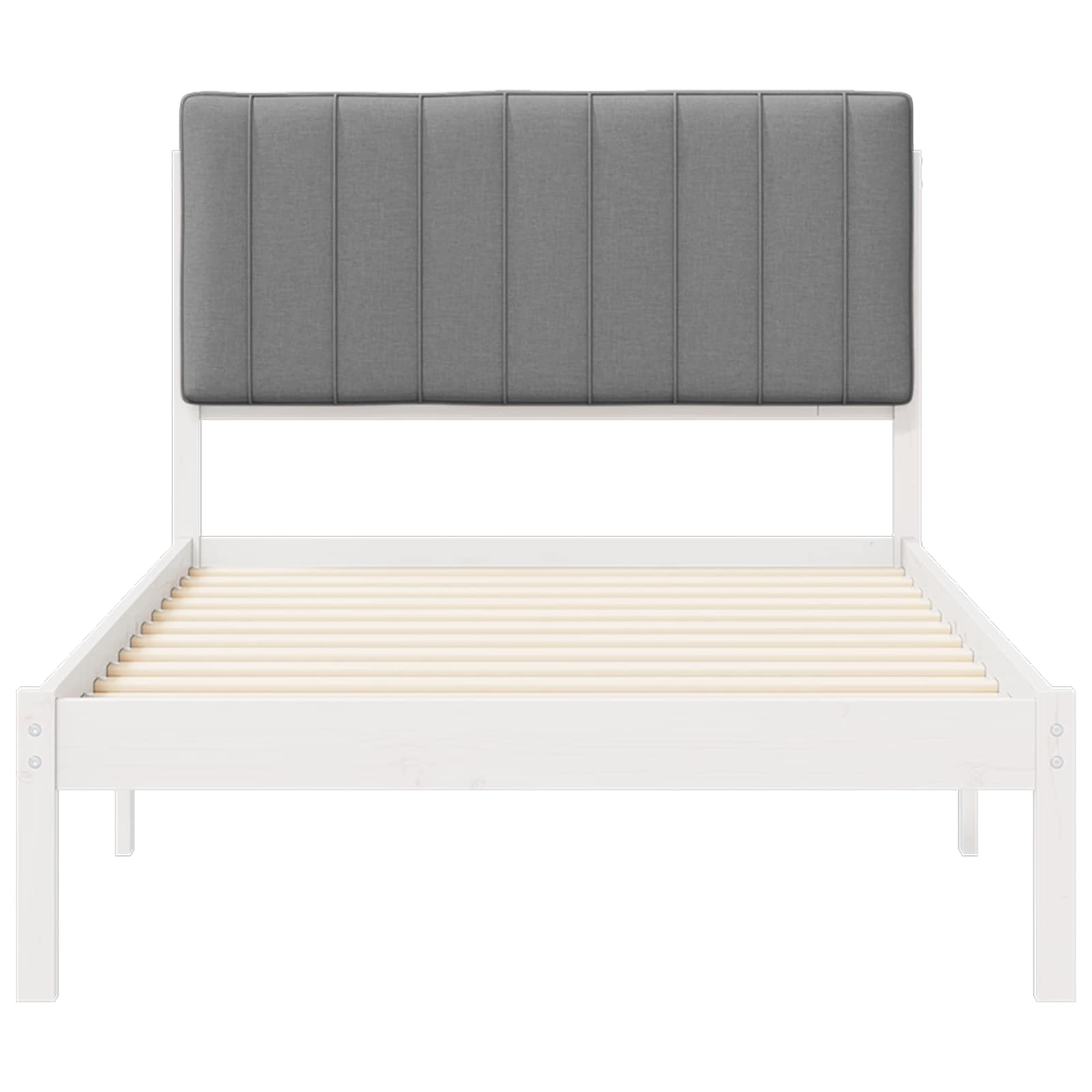 Bettgestell mit gepolstertem Kopfteil Hellgrau 100 x 200 cm