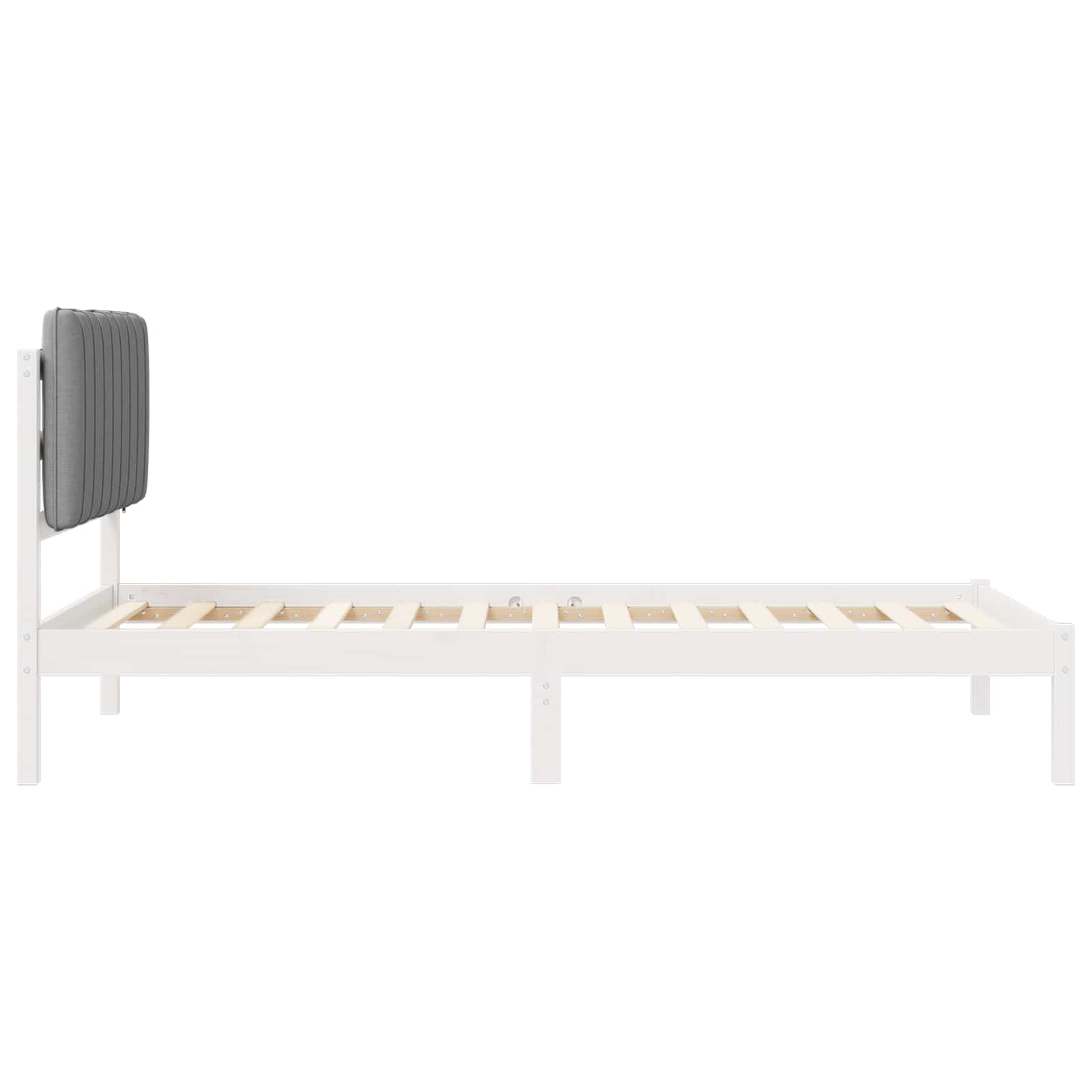 Bettgestell mit gepolstertem Kopfteil Hellgrau 100 x 200 cm