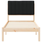 Bettgestell mit gepolstertem Kopfteil Schwarz 80 x 200 cm