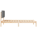 Bettgestell mit gepolstertem Kopfteil Hellgrau 90 x 190 cm