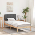 Bettgestell mit gepolstertem Kopfteil Dunkelgrau 90 x 190 cm