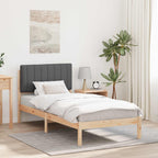 Bettgestell mit gepolstertem Kopfteil Dunkelgrau 90 x 190 cm