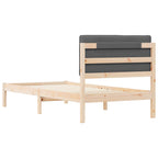 Bettgestell mit gepolstertem Kopfteil Dunkelgrau 90 x 190 cm