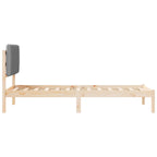 Bettgestell mit gepolstertem Kopfteil Hellgrau 75 x 190 cm