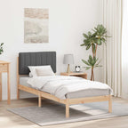 Bettgestell mit gepolstertem Kopfteil Dunkelgrau 75 x 190 cm