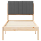 Bettgestell mit gepolstertem Kopfteil Dunkelgrau 75 x 190 cm