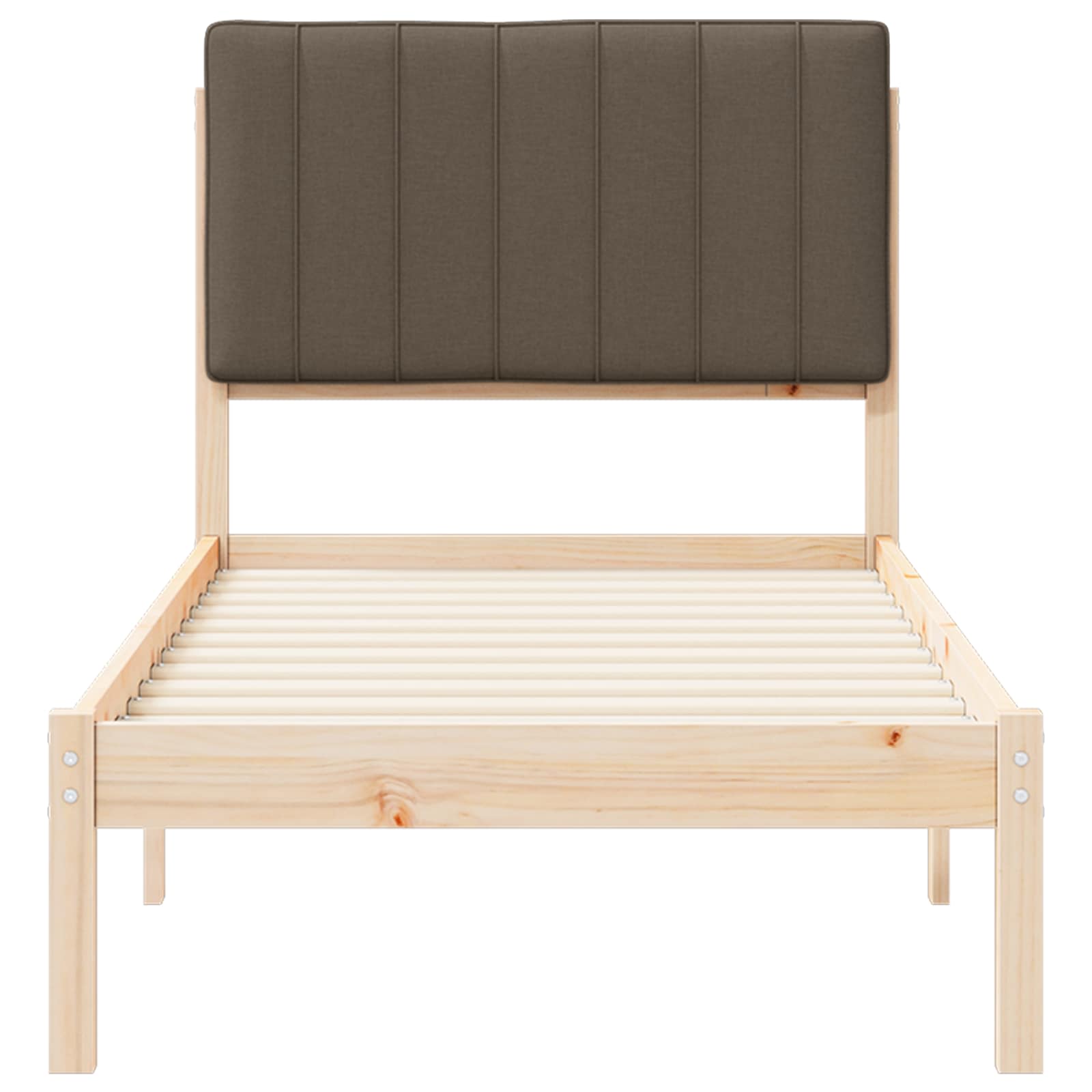 Bettgestell mit gepolstertem Kopfteil Taupe 75 x 190 cm