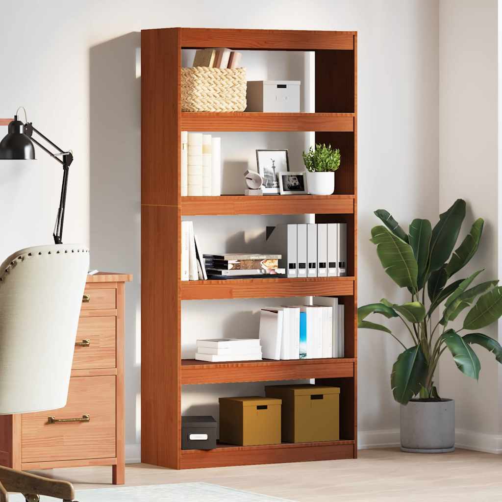 Bücherregal Wachsbraun 80 x 30 x 167,5 cm Massives Kiefernholz