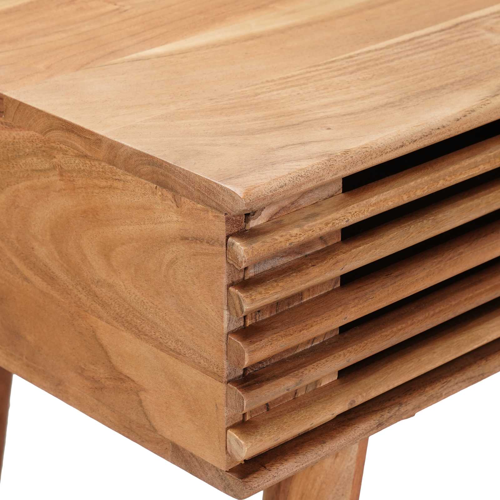 Handgemachter Schreibtisch Teakbraun Massivholz Akazie