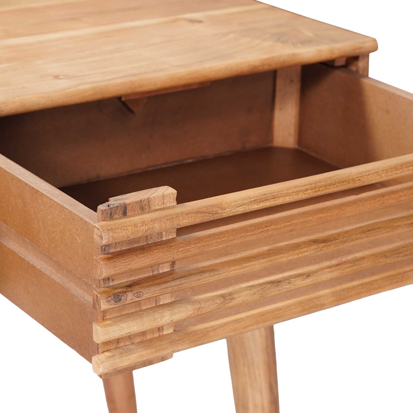 Handgemachter Schreibtisch Teakbraun Massivholz Akazie