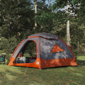 Kuppelzelt mit abnehmbarem Regenfly Grau und Orange 4-Personen