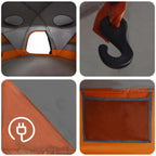Kuppelzelt mit abnehmbarem Regenfly Grau und Orange 12-Personen