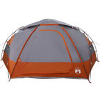 Kuppelzelt mit abnehmbarem Regenfly Grau und Orange 12-Personen