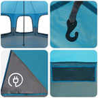 Familienzelt Blau 5-Personen 185T Polyester mit PU-Beschichtung
