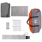 Tunnelzelt Grau und Orange 520 x 260 x 175 cm