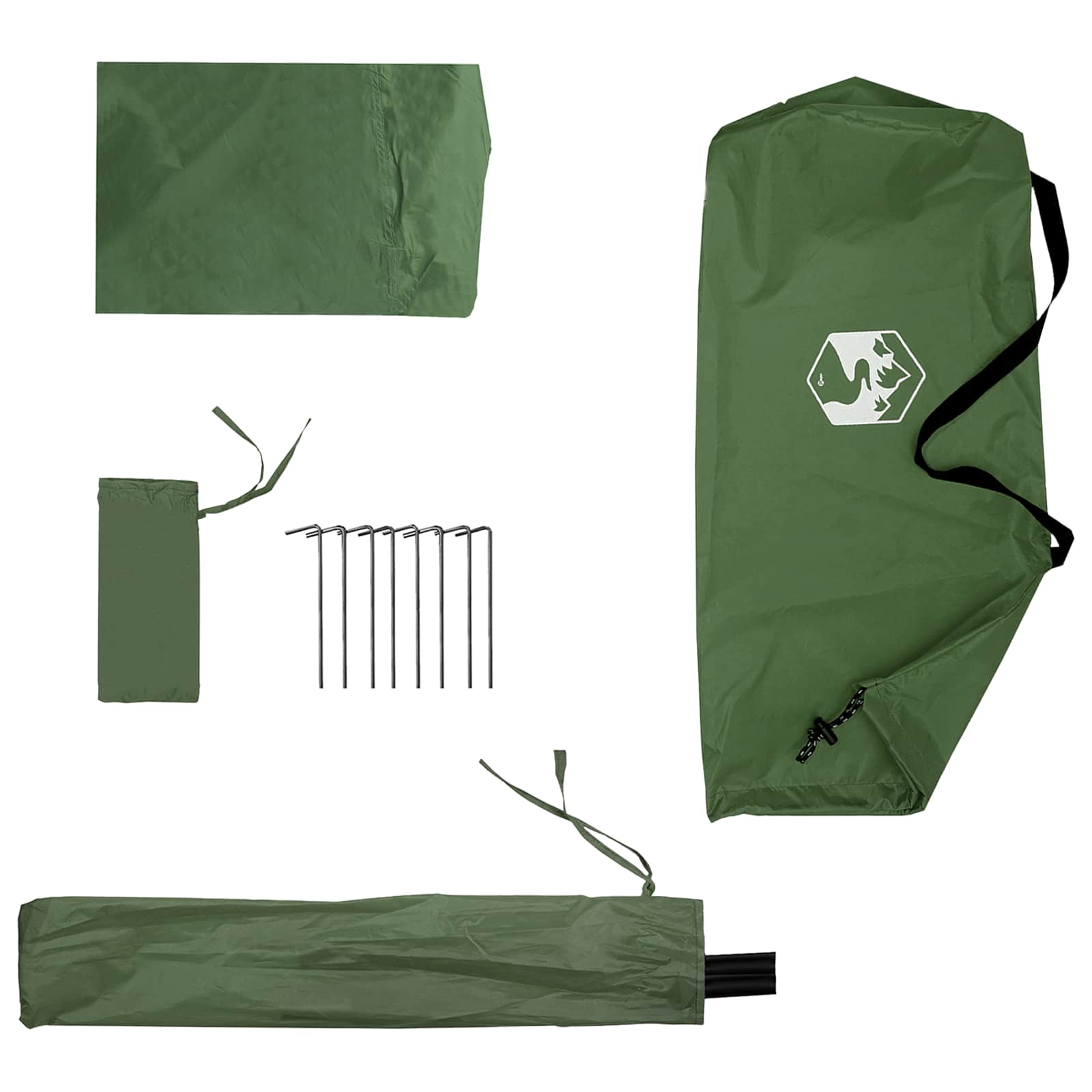 2-in-1 Regenponcho mit Kapuze Grün 262 x 126 x 130 cm