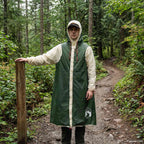 2-in-1 Regenponcho mit Kapuze Grün 262 x 126 x 130 cm