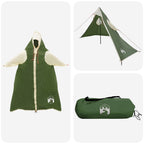 2-in-1 Regenponcho mit Kapuze Grün 262 x 126 x 130 cm