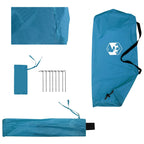 2-in-1 Regenponcho mit Kapuze Blau 262 x 126 x 130 cm