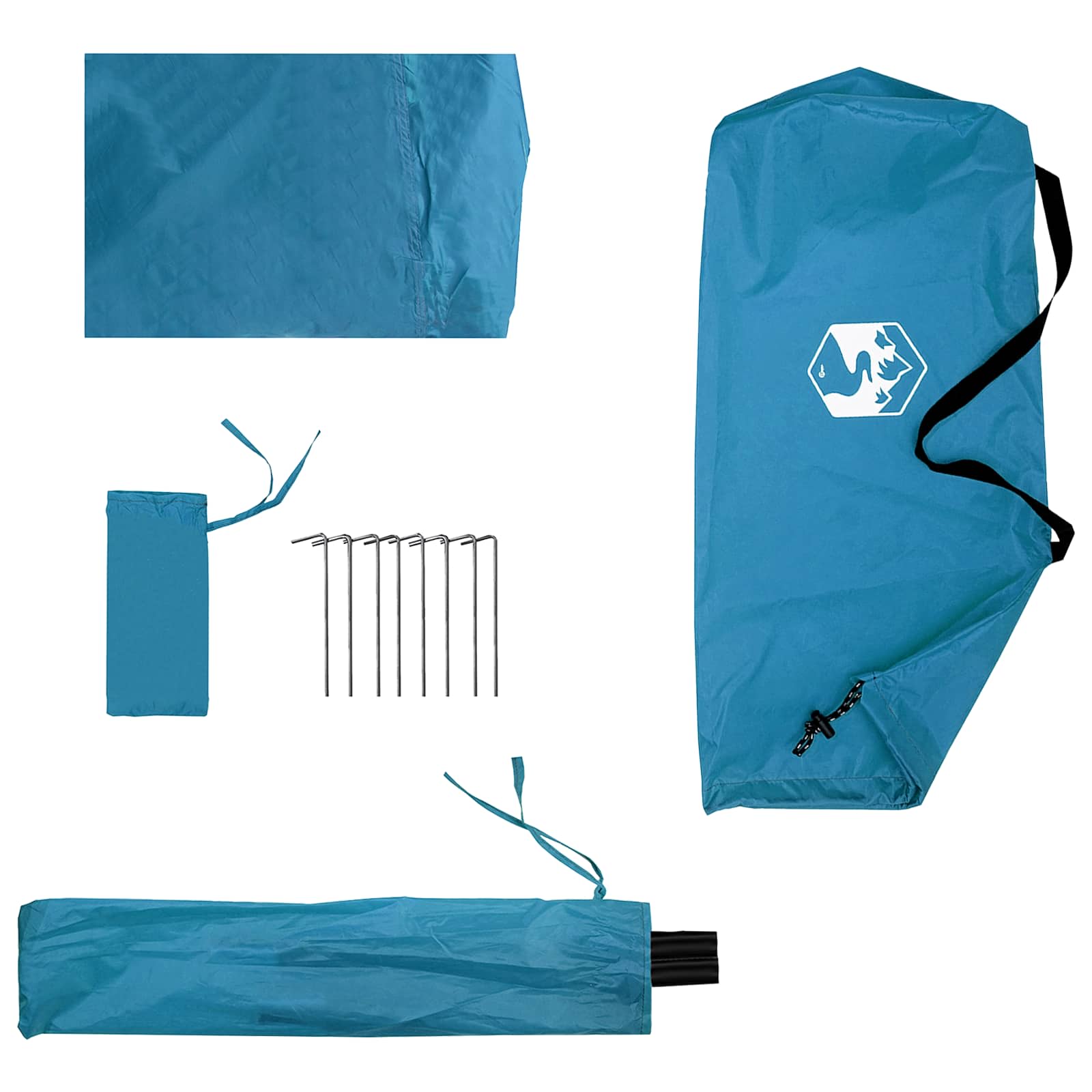 2-in-1 Regenponcho mit Kapuze Blau 262 x 126 x 130 cm