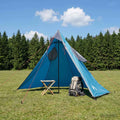2-in-1 Regenponcho mit Kapuze Blau 262 x 126 x 130 cm