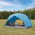 Trekkingzelt Blau 4-Personen 185T Polyester mit PU-Beschichtung