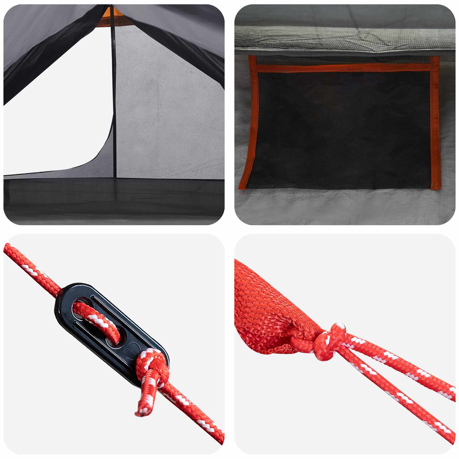 Trekkingzelt Grau und Orange 222 x 85 x 125 cm