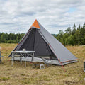 Trekkingzelt Grau und Orange 222 x 85 x 125 cm