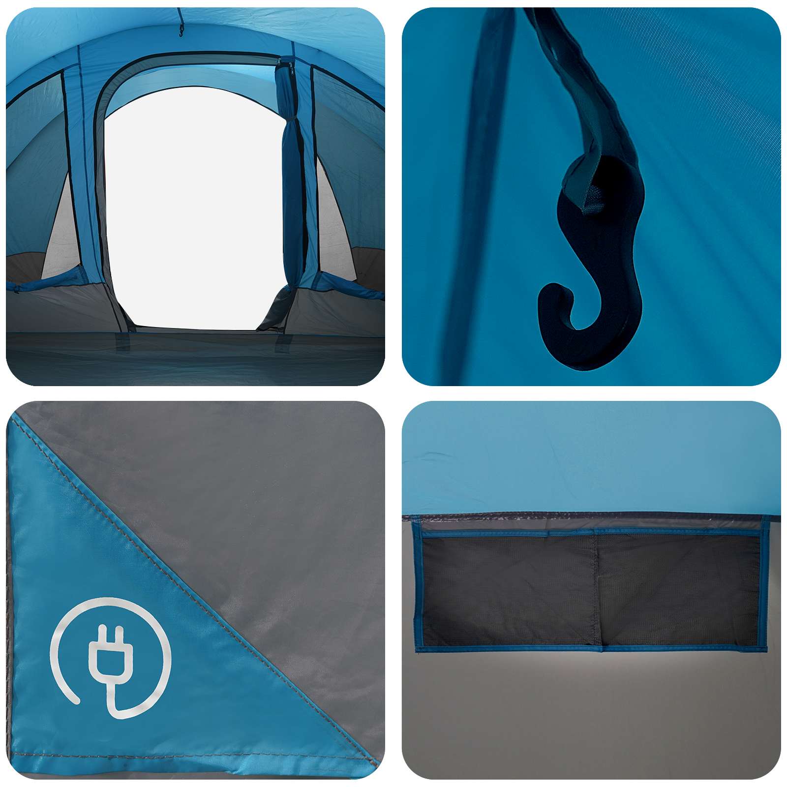 Tunnelzelt Blau 560 x 395 x 212 cm