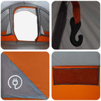 Tunnelzelt Grau und Orange 560 x 395 x 212 cm