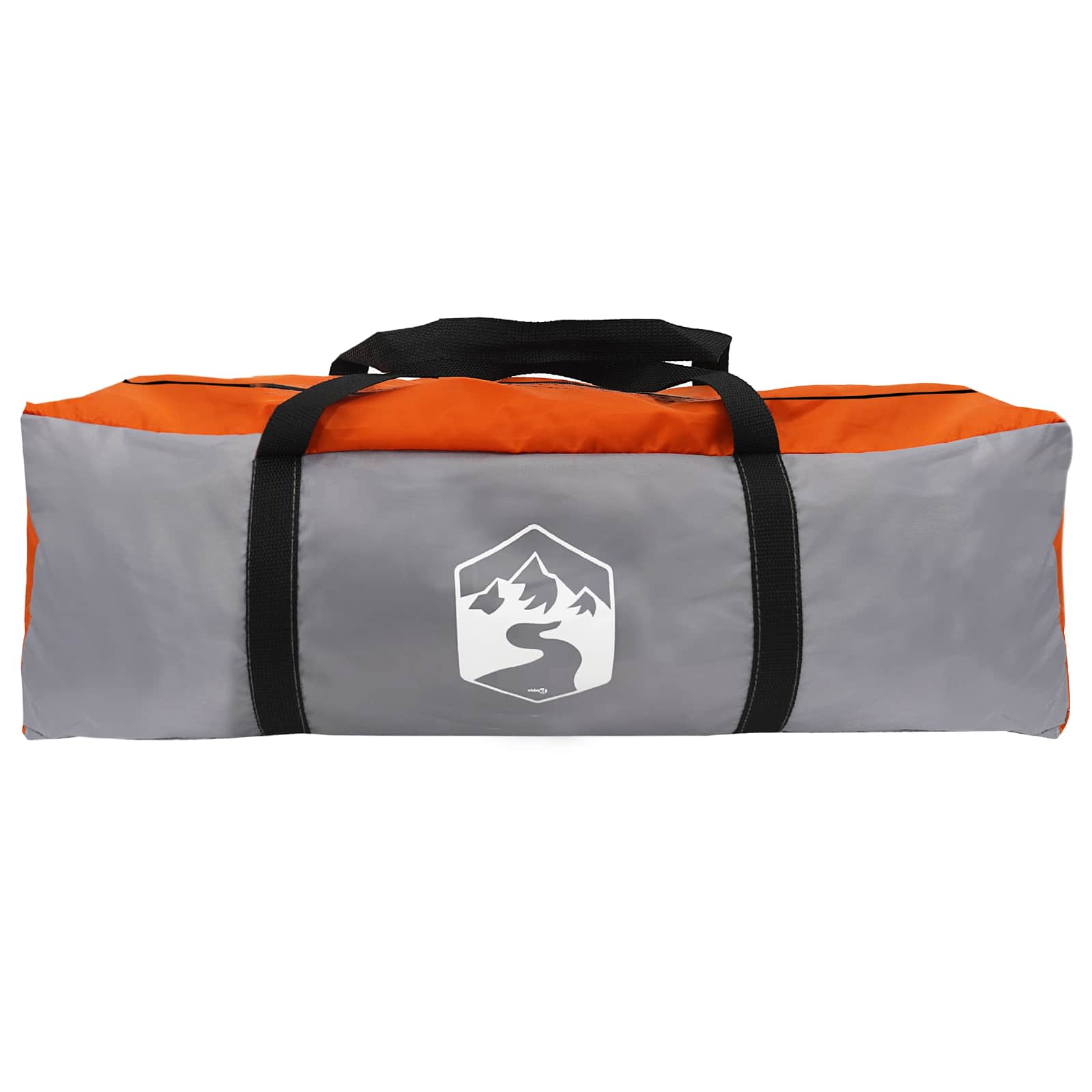 Tunnelzelt Grau und Orange 390 x 215 x 152 cm