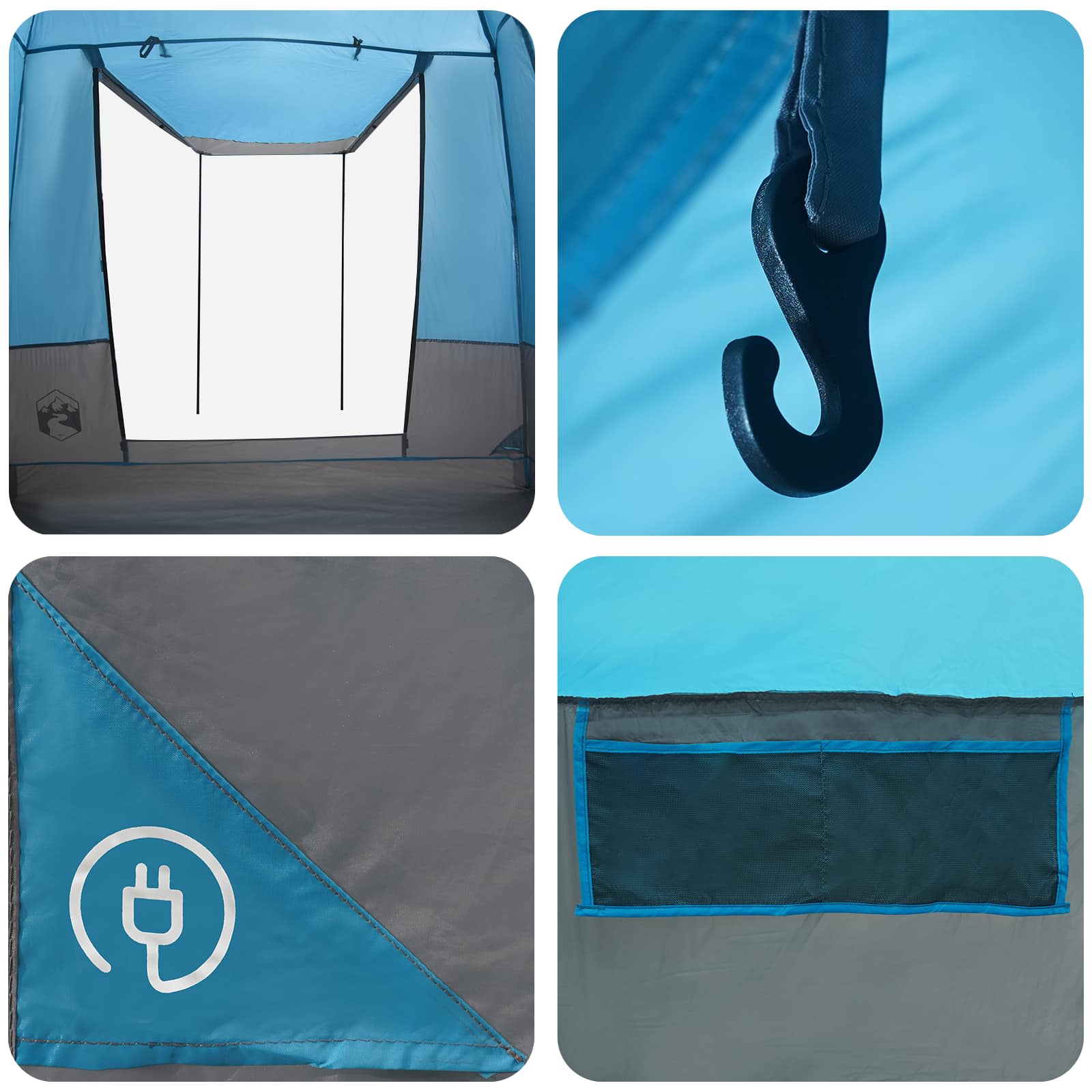 Party-Zelt Blau 4-Personen 185T Polyester mit PU-Beschichtung