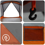 Familienzelt Grau und Orange 550 x 555 x 208 cm