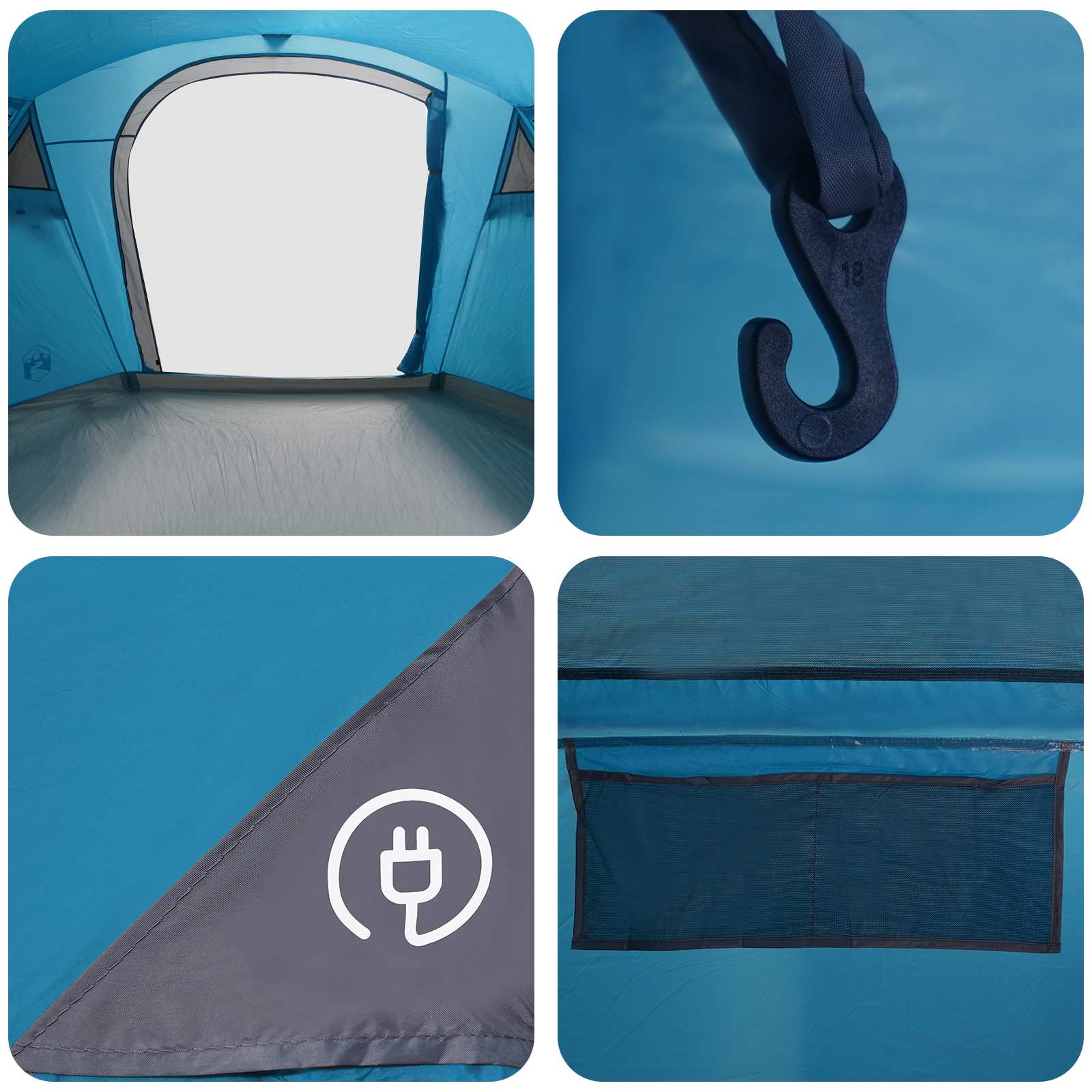 Tunnelzelt Blau 505 x 330 x 204 cm