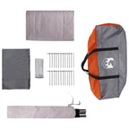 Tunnelzelt Grau und Orange 505 x 330 x 204 cm