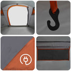Tunnelzelt Grau und Orange 505 x 330 x 204 cm