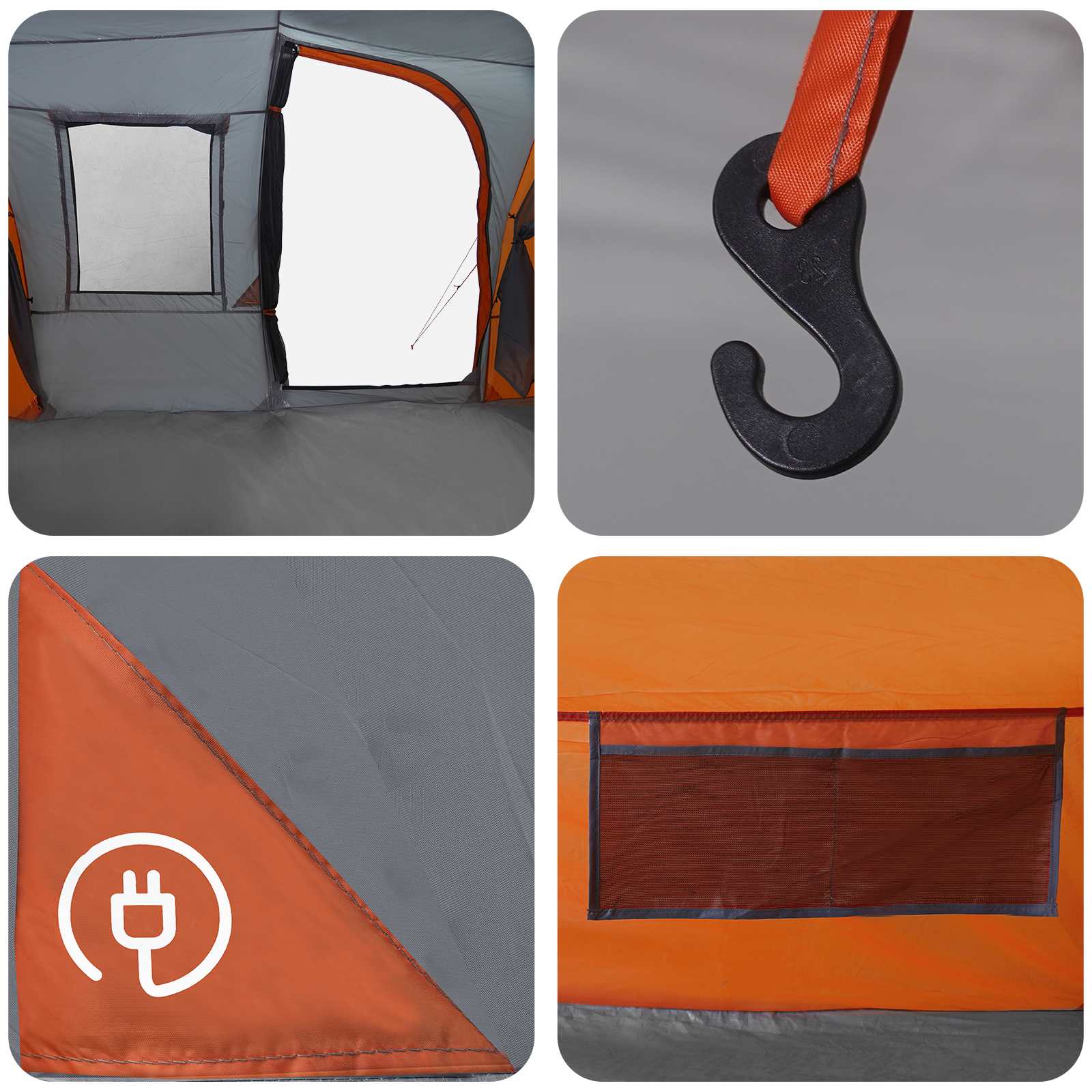 Sofort Zelt Grau und Orange 524 x 232 x 192 cm