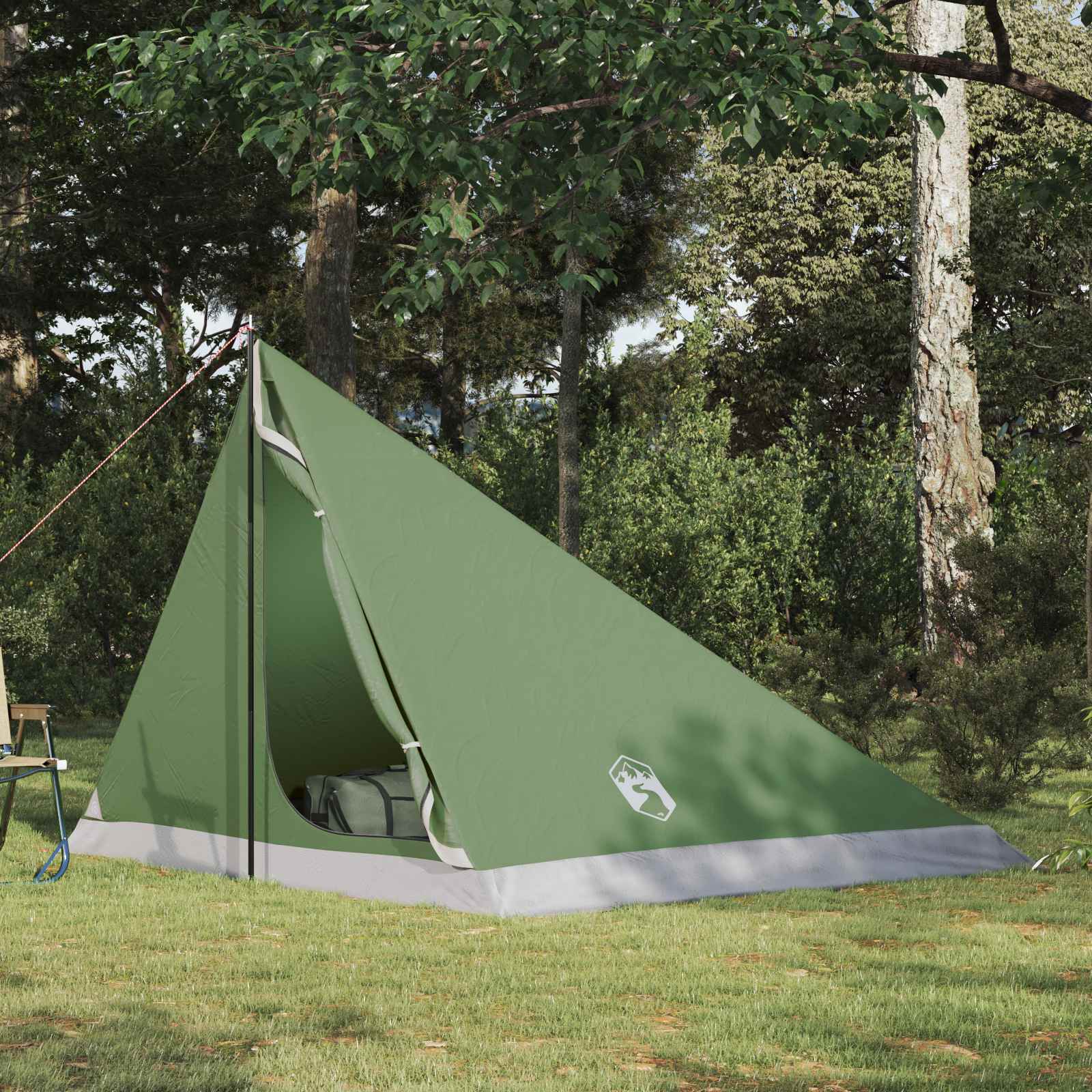 Trekkingzelt Grün 4-Personen 185T Polyester mit PU-Beschichtung
