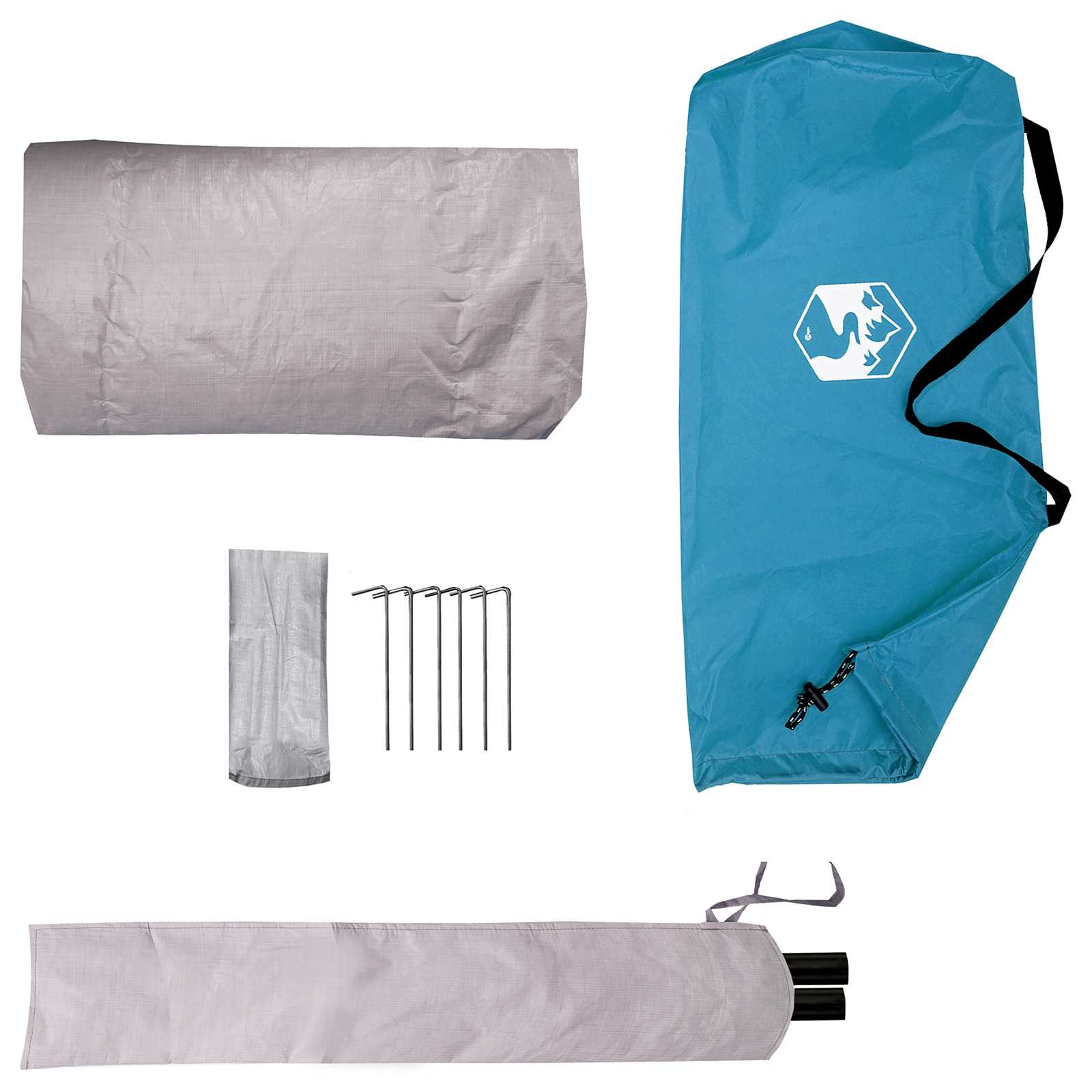 Trekkingzelt Blau 4-Personen 185T Polyester mit PU-Beschichtung