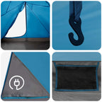 Trekkingzelt Blau 4-Personen 185T Polyester mit PU-Beschichtung