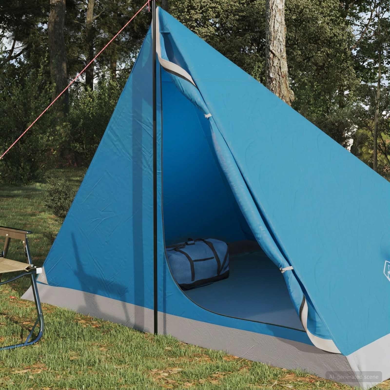 Trekkingzelt Blau 4-Personen 185T Polyester mit PU-Beschichtung