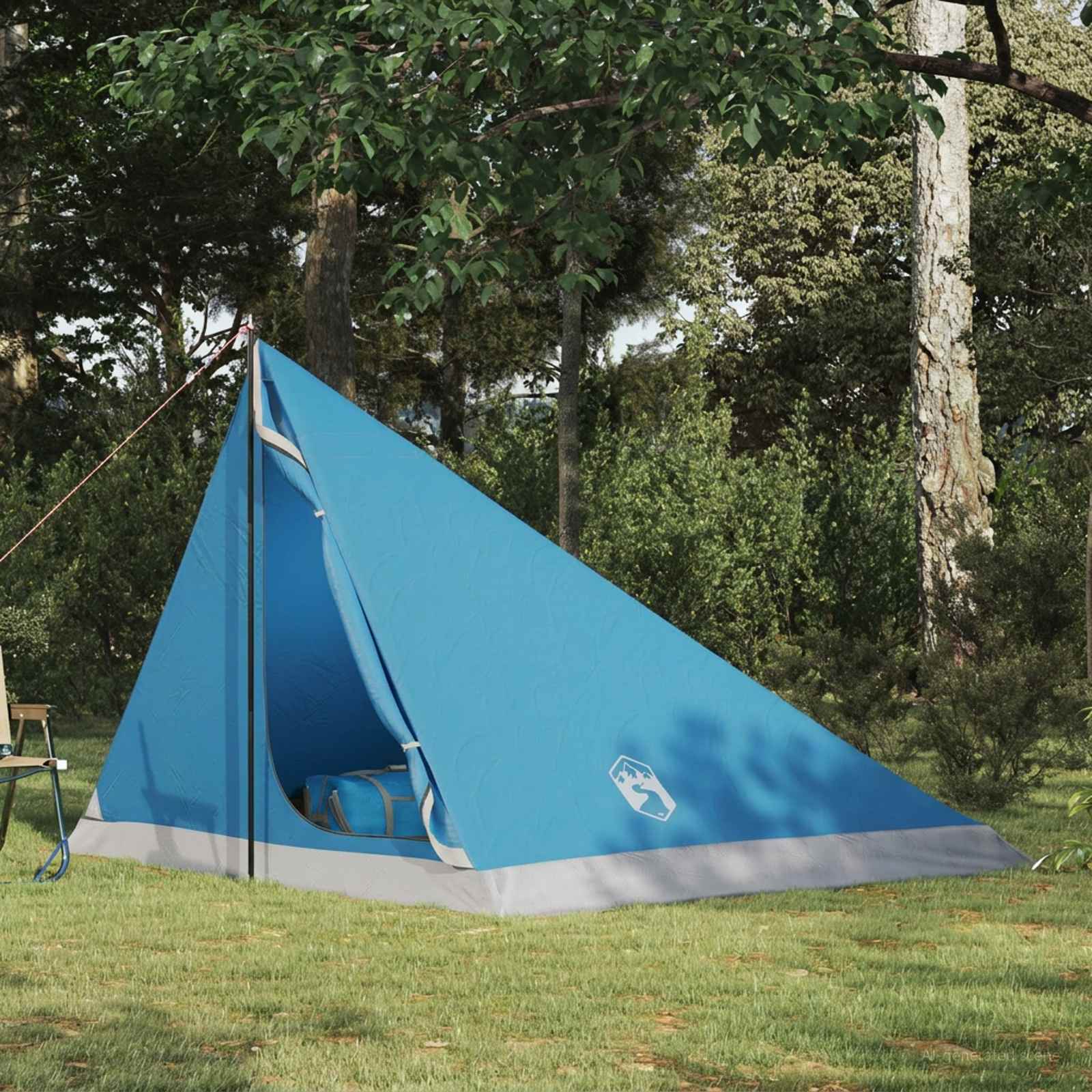 Trekkingzelt Blau 4-Personen 185T Polyester mit PU-Beschichtung